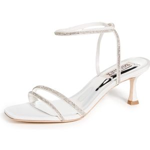 Badgley MischkaUltra Rhinestone Ankle Strap Kitten Heel Dress Sandals Sz-8.5 NIB